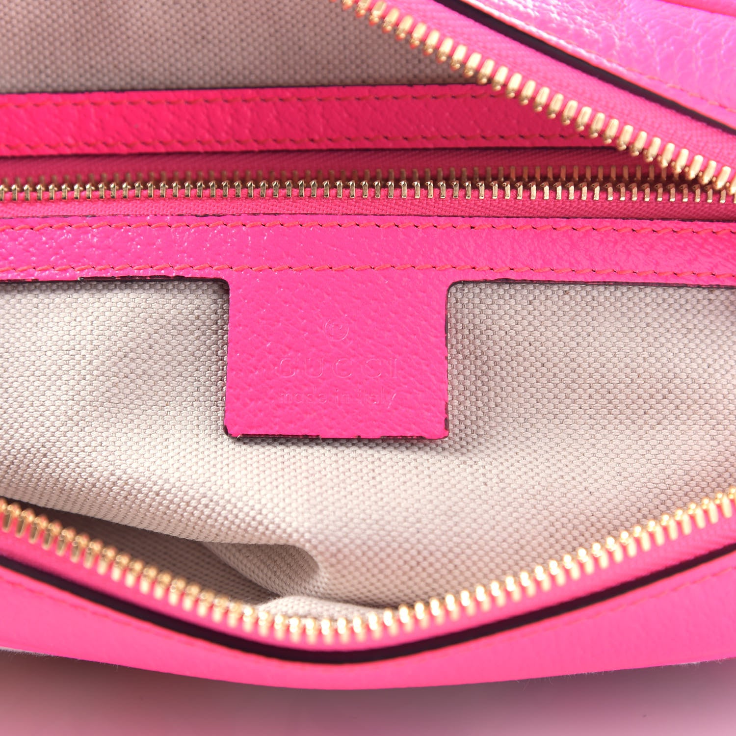 Gucci Canvas Flora Floral Shoulder Bag White Fuchsia Fluo 6 of 8