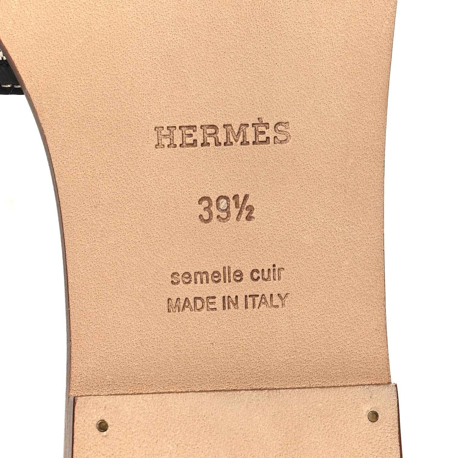 Hermes Calfskin Canvas Oran Sandals 39.5 Black 6 of 8
