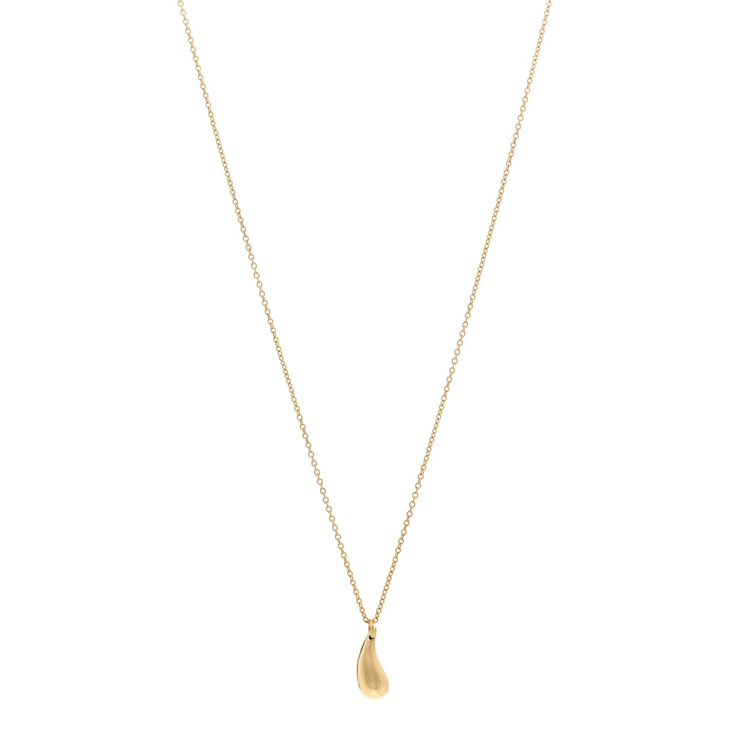 18K Yellow Gold 12mm Elsa Peretti Teardrop Pendant Necklace
