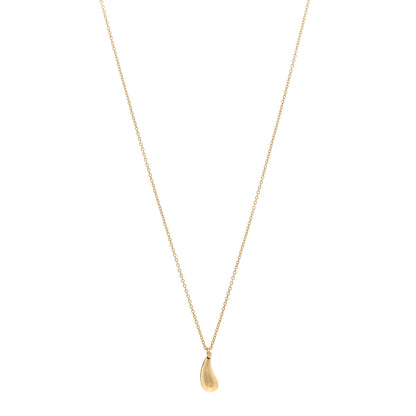Tiffany 18K Yellow Gold 12mm Elsa Peretti Teardrop Pendant Necklace 1 of 4