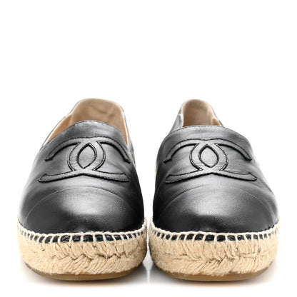 Chanel Lambskin CC Espadrilles 37 Black 3 of 10