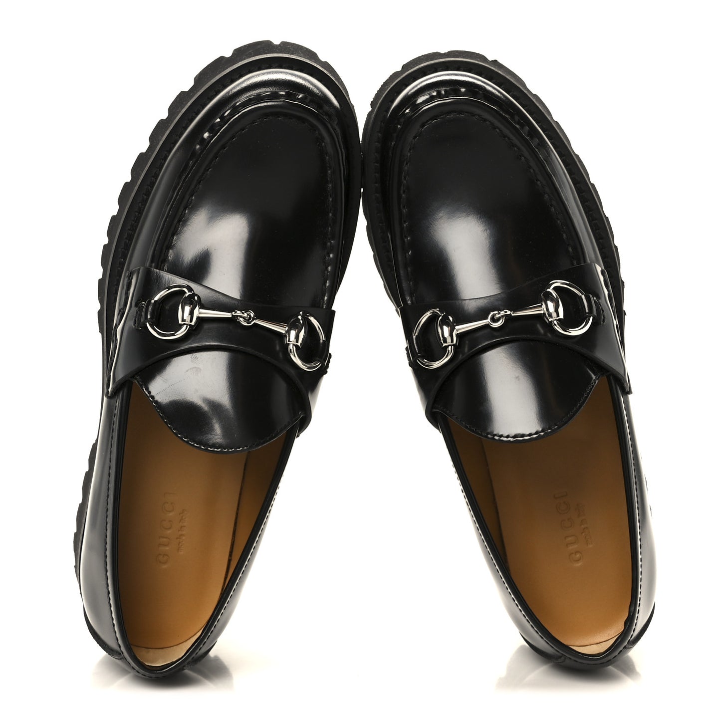 Cordovan Lux Womens Horsebit 45mm Platform Loafers 36 Black