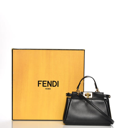 Fendi Nappa Micro Peekaboo Iconic Satchel Black 8 of 8