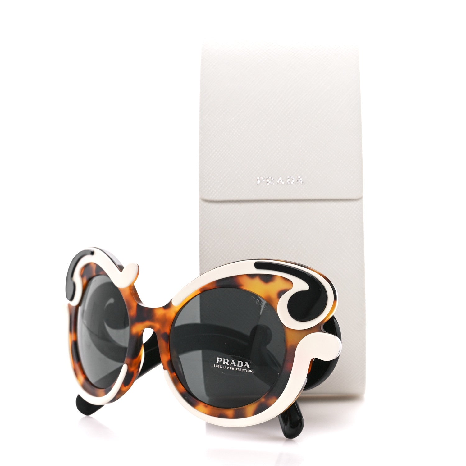 Prada Minimal Baroque Sunglasses SPR 23N Tortoise Black 9 of 9
