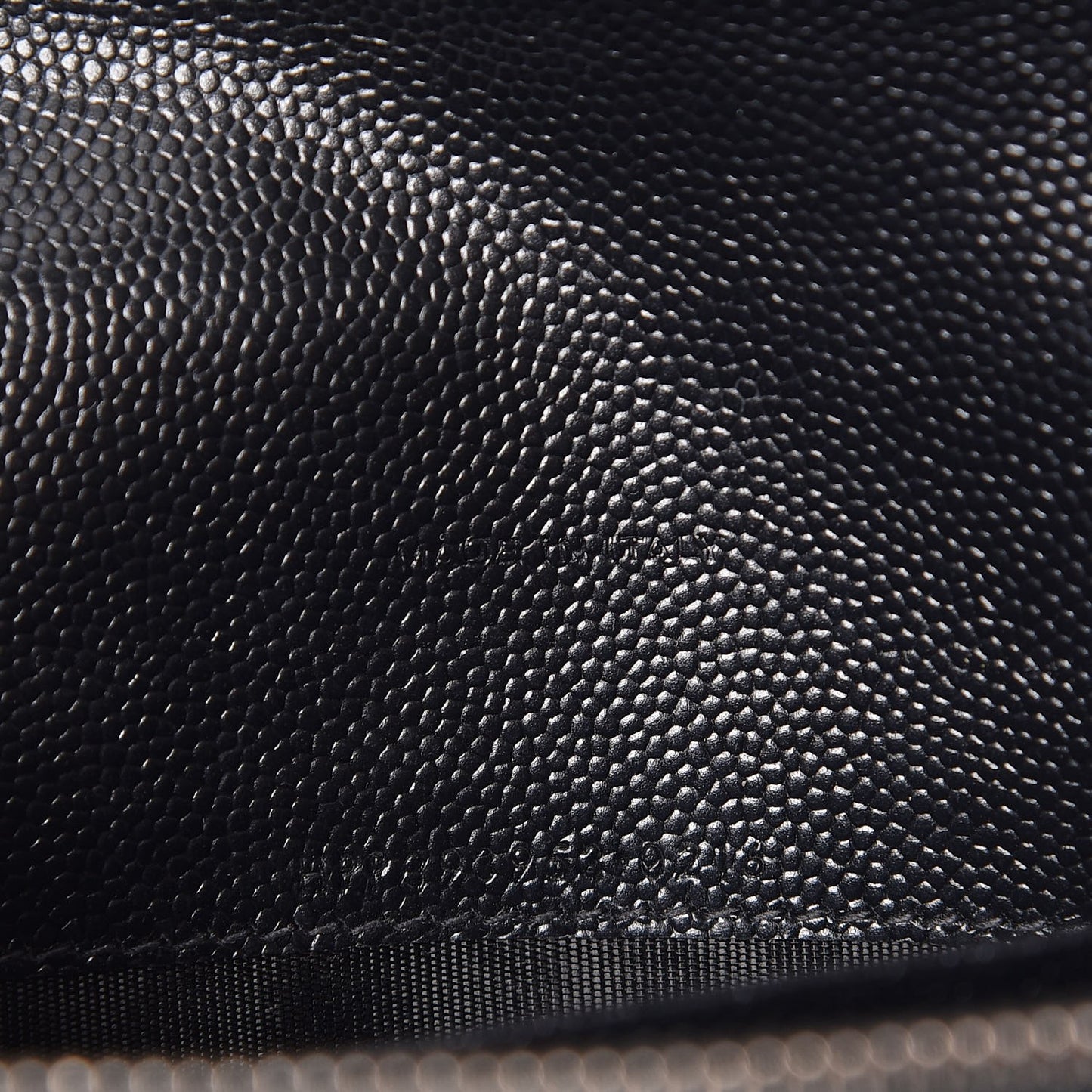 Grain De Poudre Matelasse Chevron Monogram Envelope Chain Wallet Black