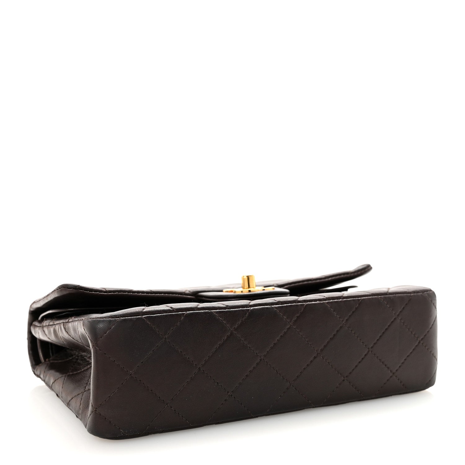 Chanel Lambskin Quilted Small Double Flap Dark Brown 4 of 10