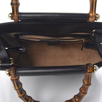 Gucci Nappa Bamboo Small Nymphaea Top Handle Bag Black 5 of 17