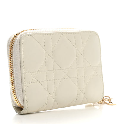 Christian Dior Calfskin Cannage Small Lady Dior Voyageur Coin Purse White 3 of 8