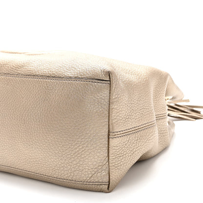 Gucci Metallic Pebbled Calfskin Medium Soho Chain Shoulder Bag Golden Beige 10 of 12
