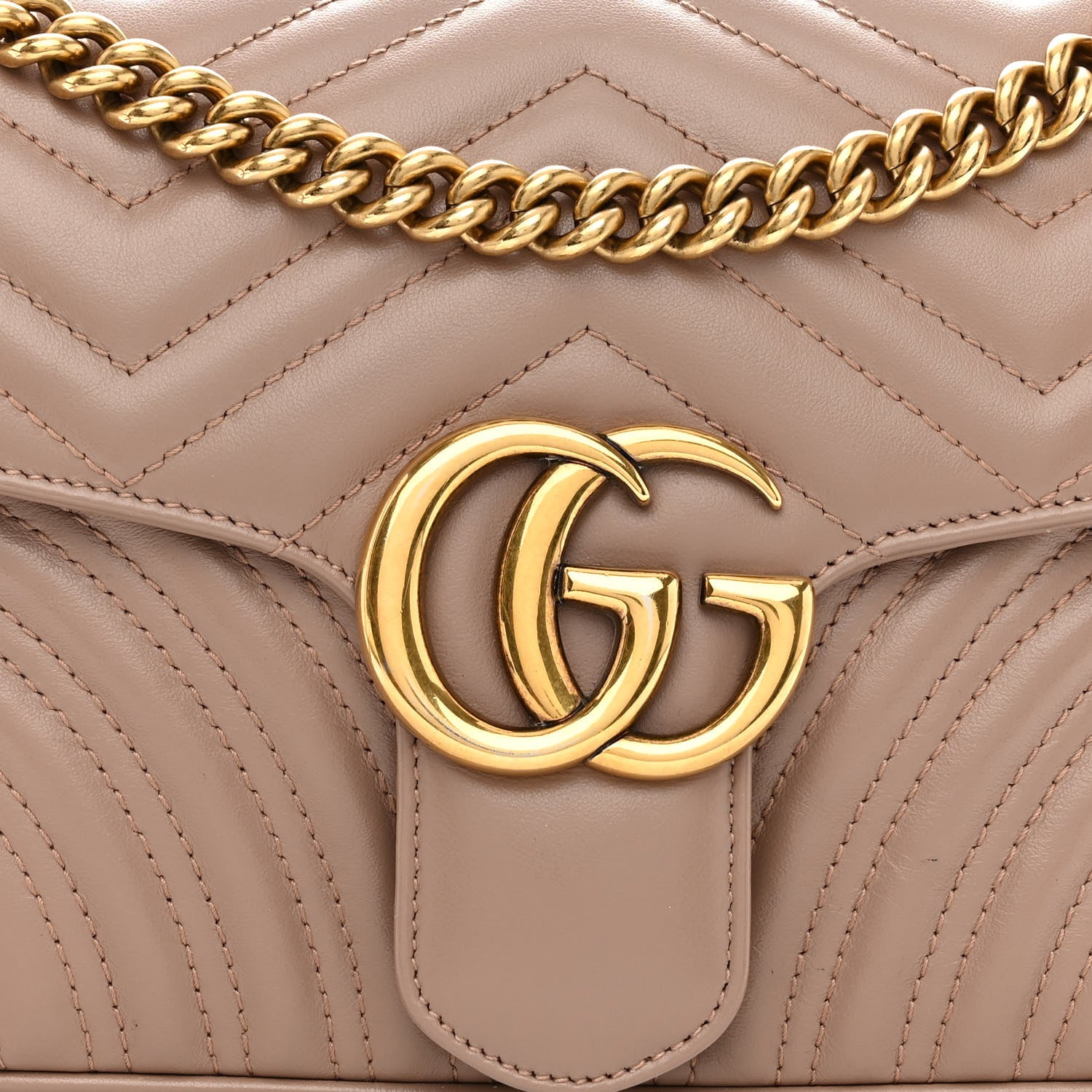 Gucci Calfskin Matelasse Small GG Marmont Shoulder Bag Porcelain Rose 8 of 10