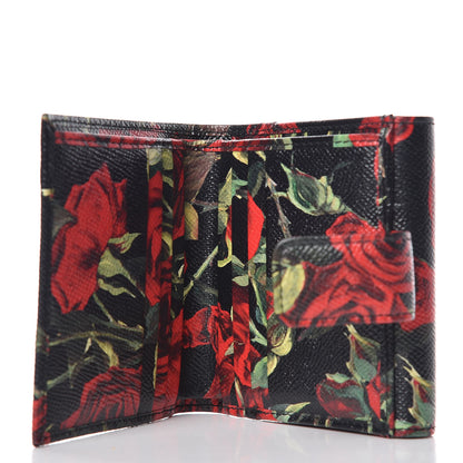 Dolce & Gabbana Dauphine Rose Print French Flap Wallet Multicolor 6 of 8