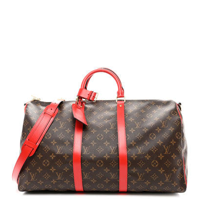 Louis Vuitton Calfskin Monogram Keepall Bandouliere 50 Coquelicot 1 of 9
