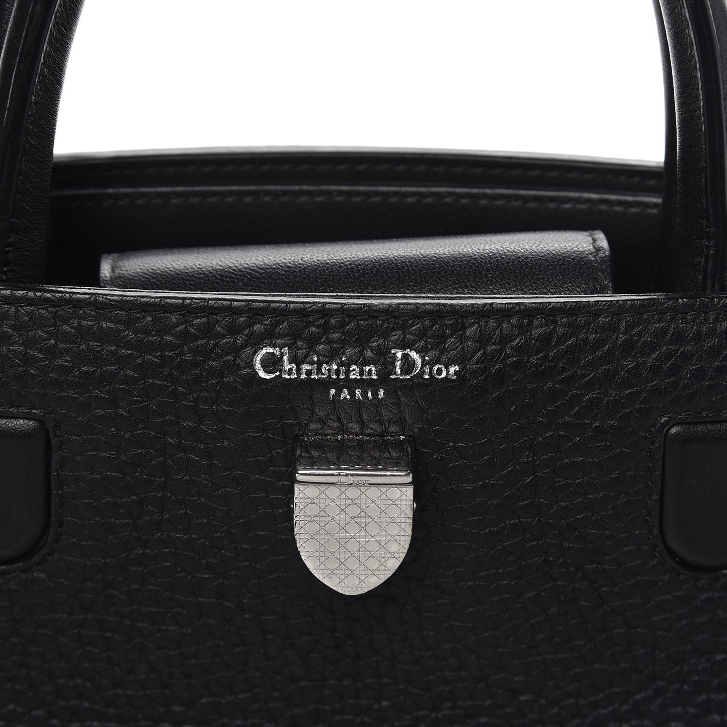 Grained Calfskin Mini Diorever Flap Black