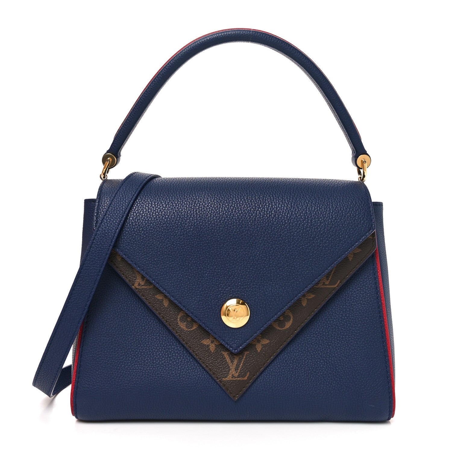 Louis Vuitton Grained Calfskin Monogram Double V Blue Marine 1 of 10