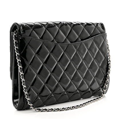 Chanel Patent Quilted Clutch with Chain Flap Black 3 of 10