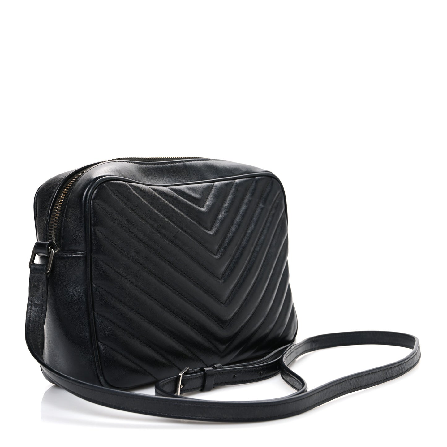 Calfskin Matelasse Monogram Lou Camera Bag Black
