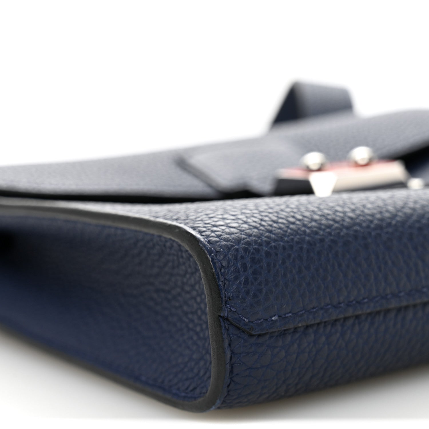 Hermes Togo Laque Sac A Depeches 21 Messenger Bag Bleu Saphir Orange Graffiti 9 of 10