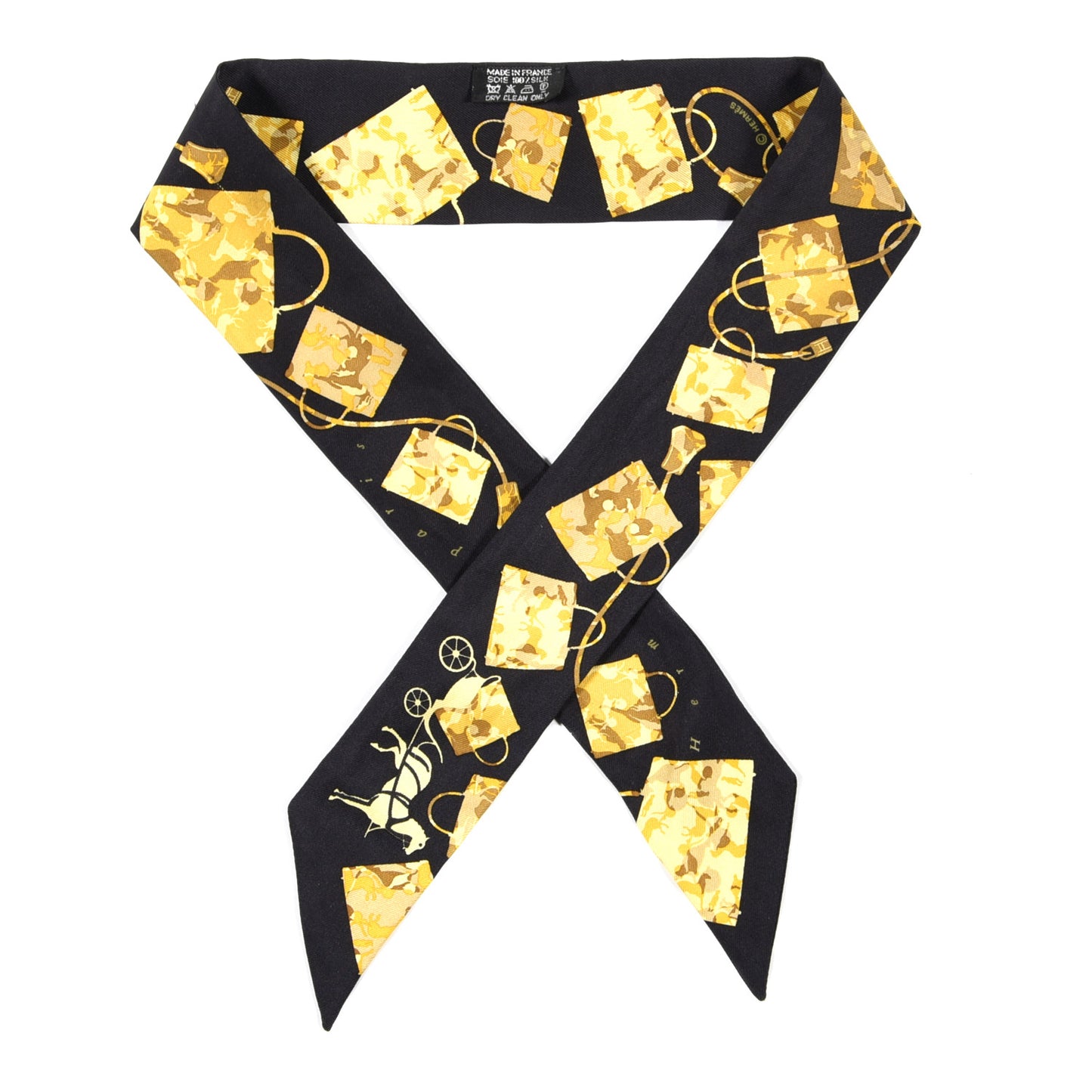 Silk Kelly En Caleche Twilly Black Jaune Citron
