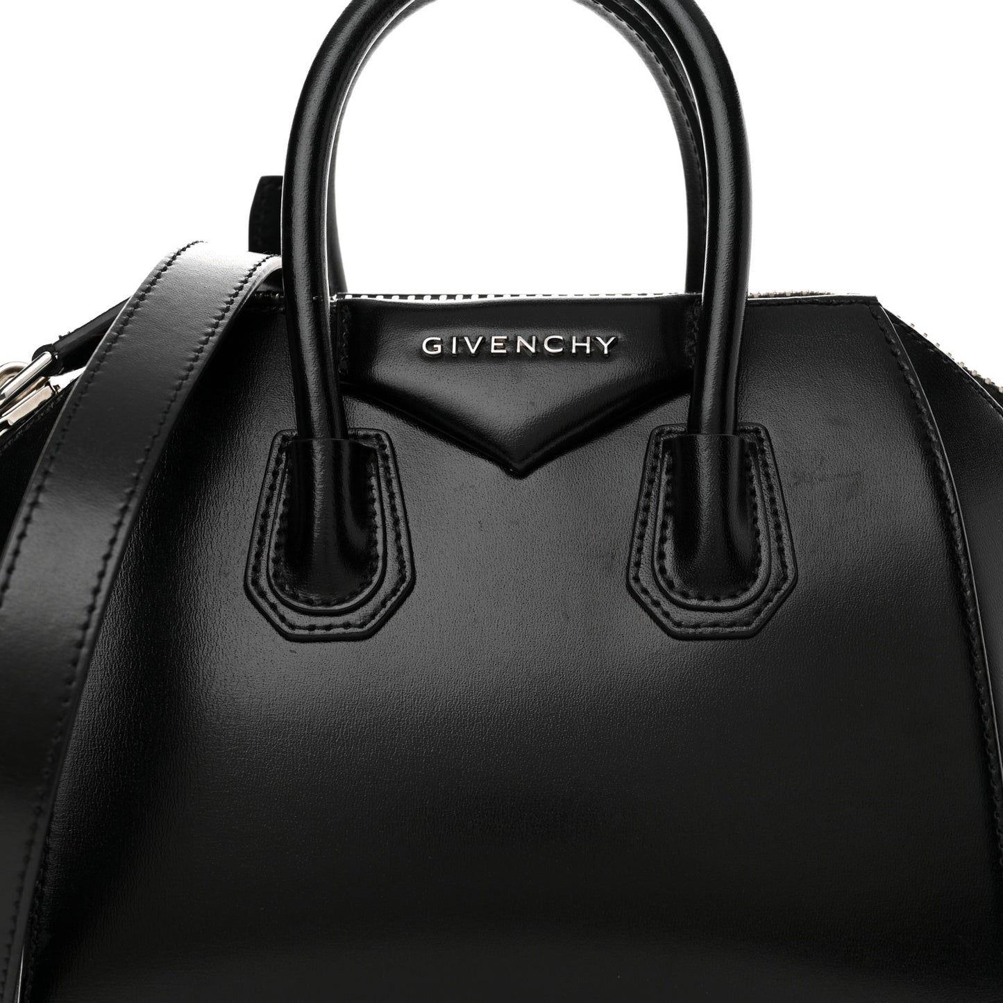 Shiny Lord Calfskin Mini Antigona Black