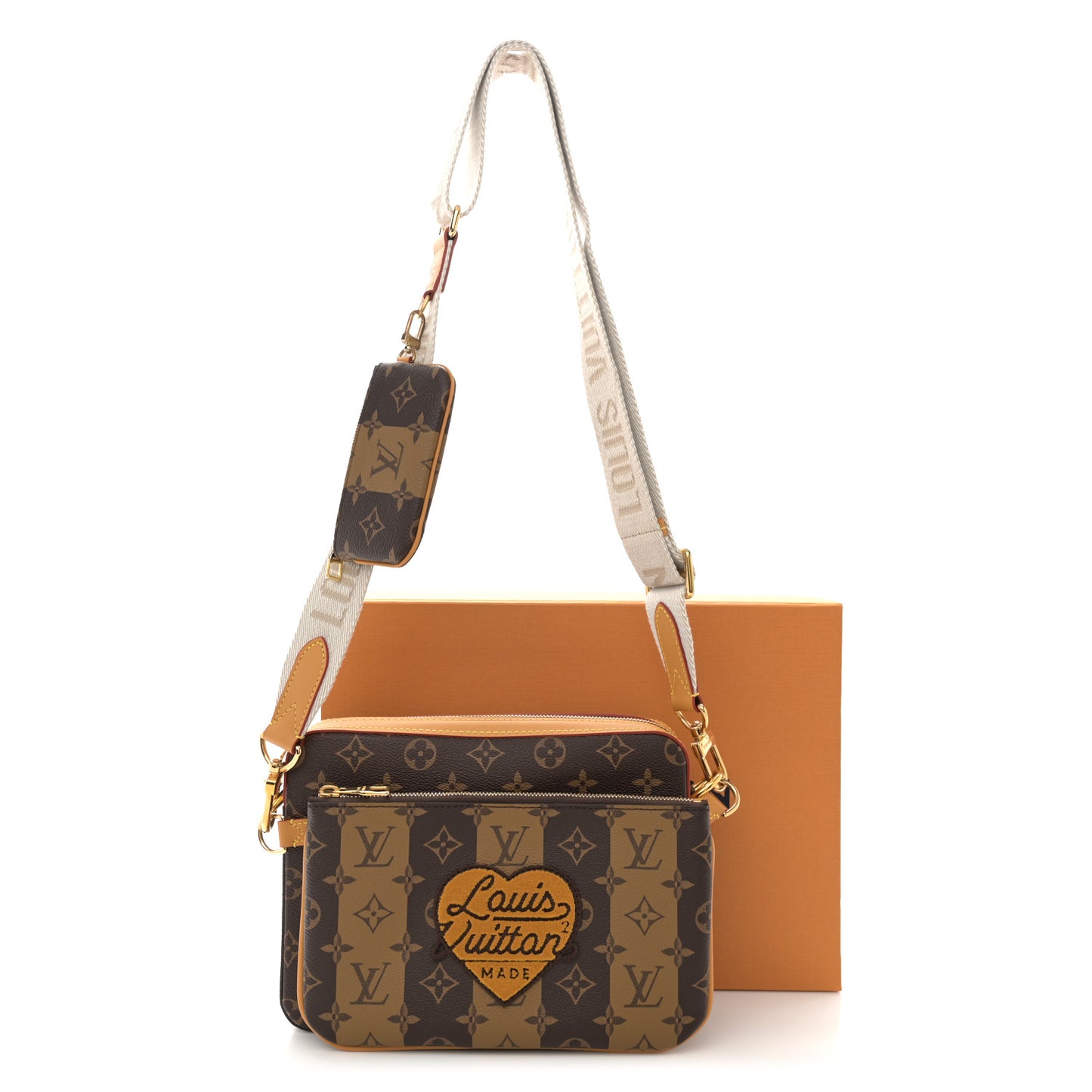 X NIGO Reverse Monogram Stripes Trio Messenger