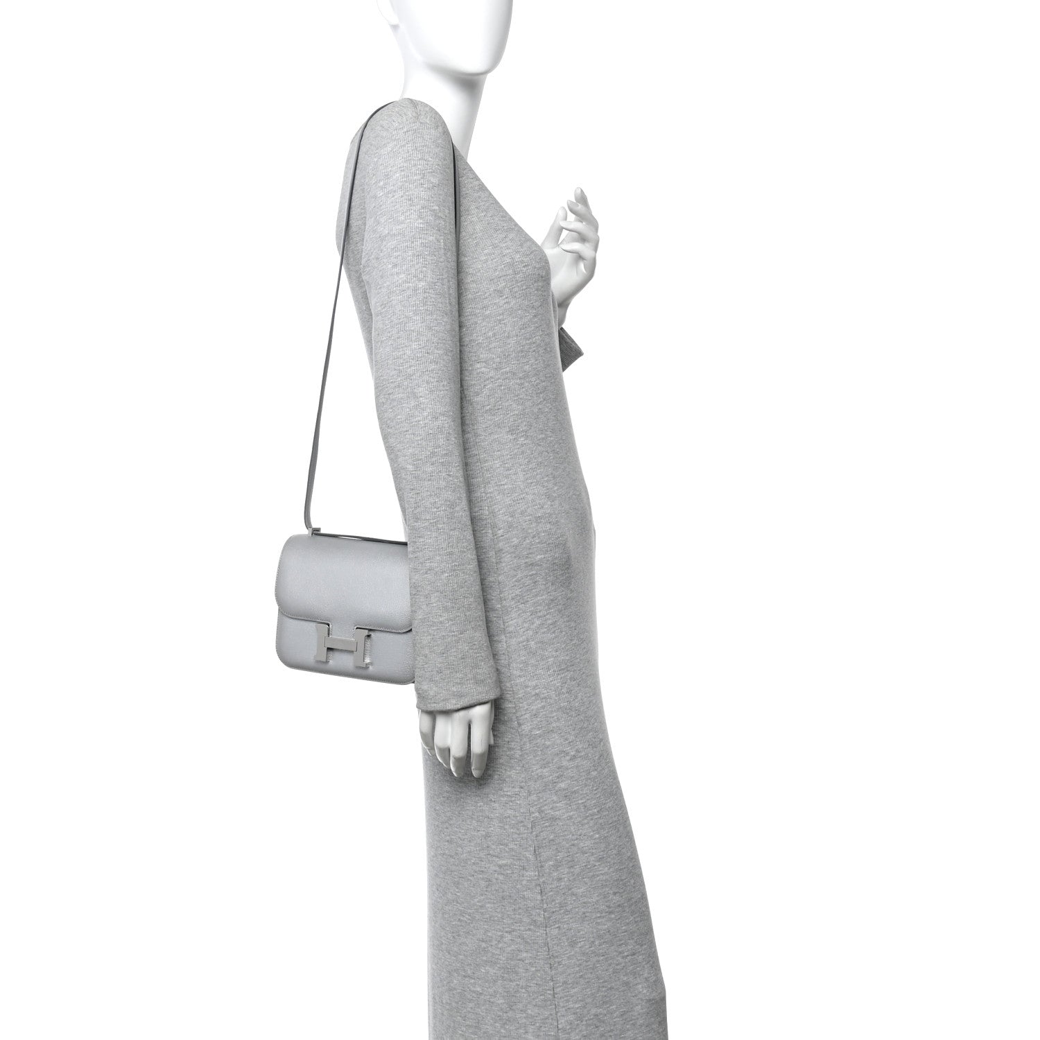 Hermes Metallic Chevre Chamkilight Constance 18 Argent 1851596