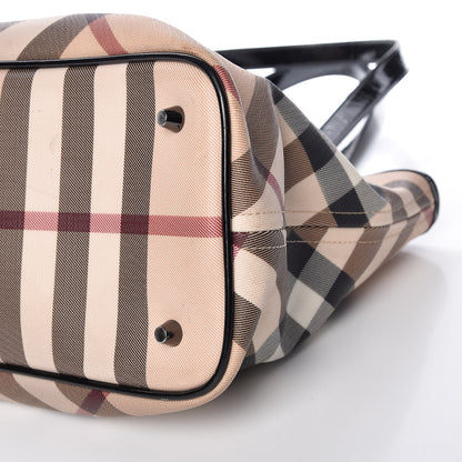 Burberry Patent Trim Nova Check Shopper Tote Black 11 of 13