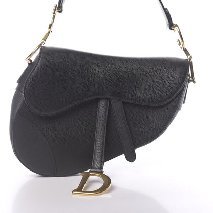 Christian Dior Grained Calfskin Saddle Bag Black 10 of 10