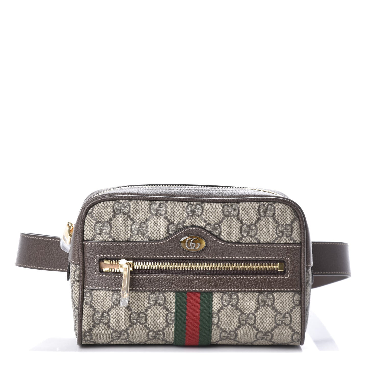 GG Supreme Monogram Web Small Ophidia Belt Bag 75 30 Dark Brown
