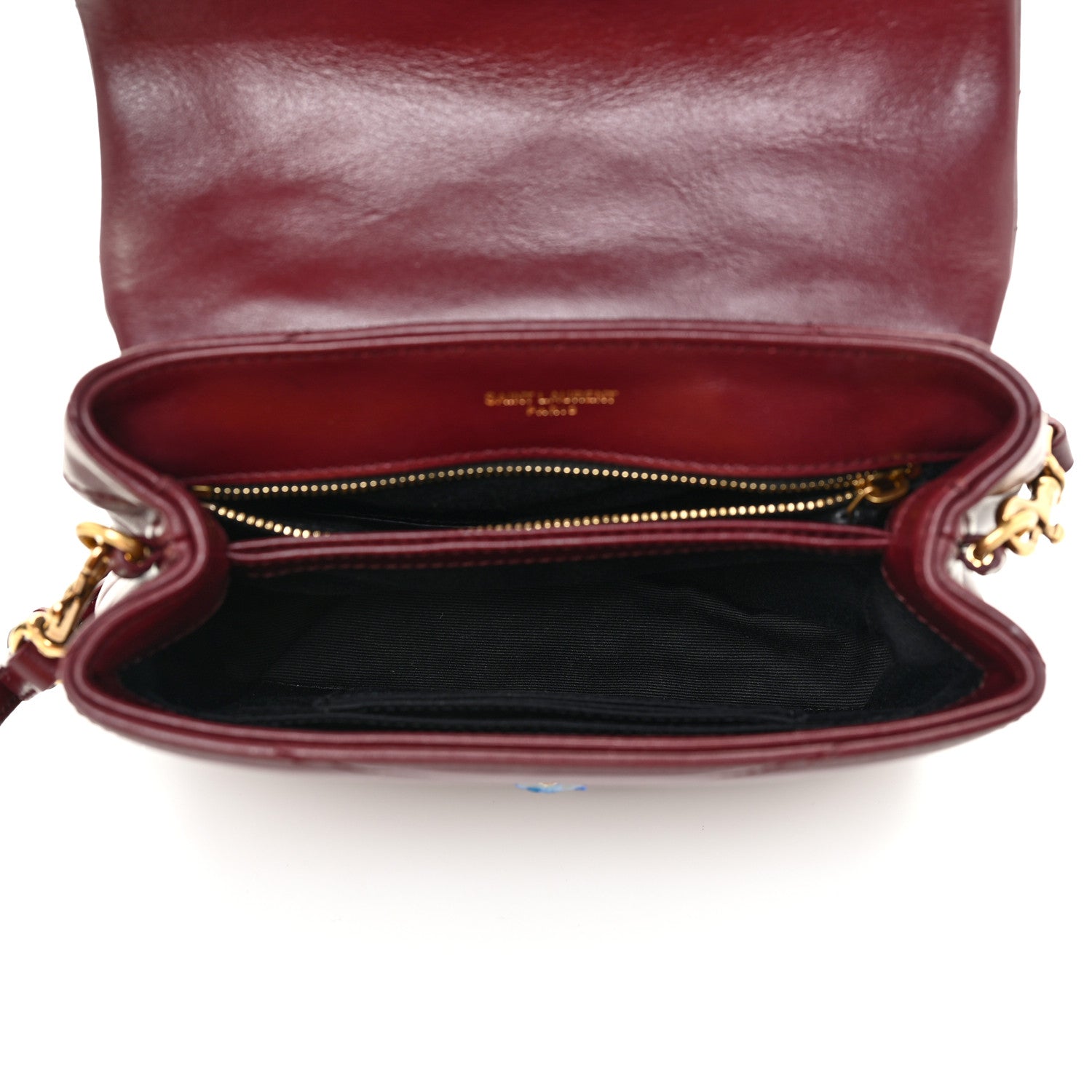 Saint Laurent Calfskin Y Quilted Monogram Toy Loulou Monogram Crossbody Bag Rouge Legion 5 of 12