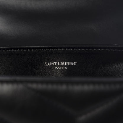 Saint Laurent Calfskin Y Quilted Monogram Toy Loulou Crossbody Bag Black 7 of 8