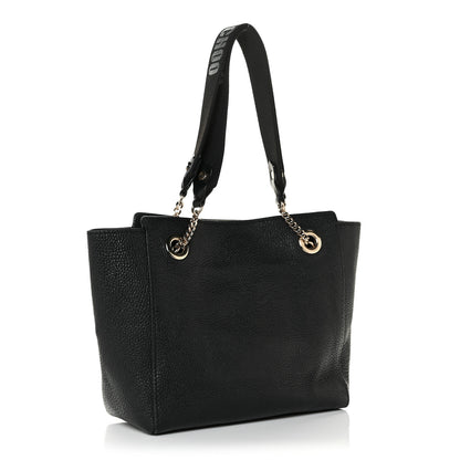 Jimmy Choo Grained Calfskin Logo Strap Tote Black 2 of 9