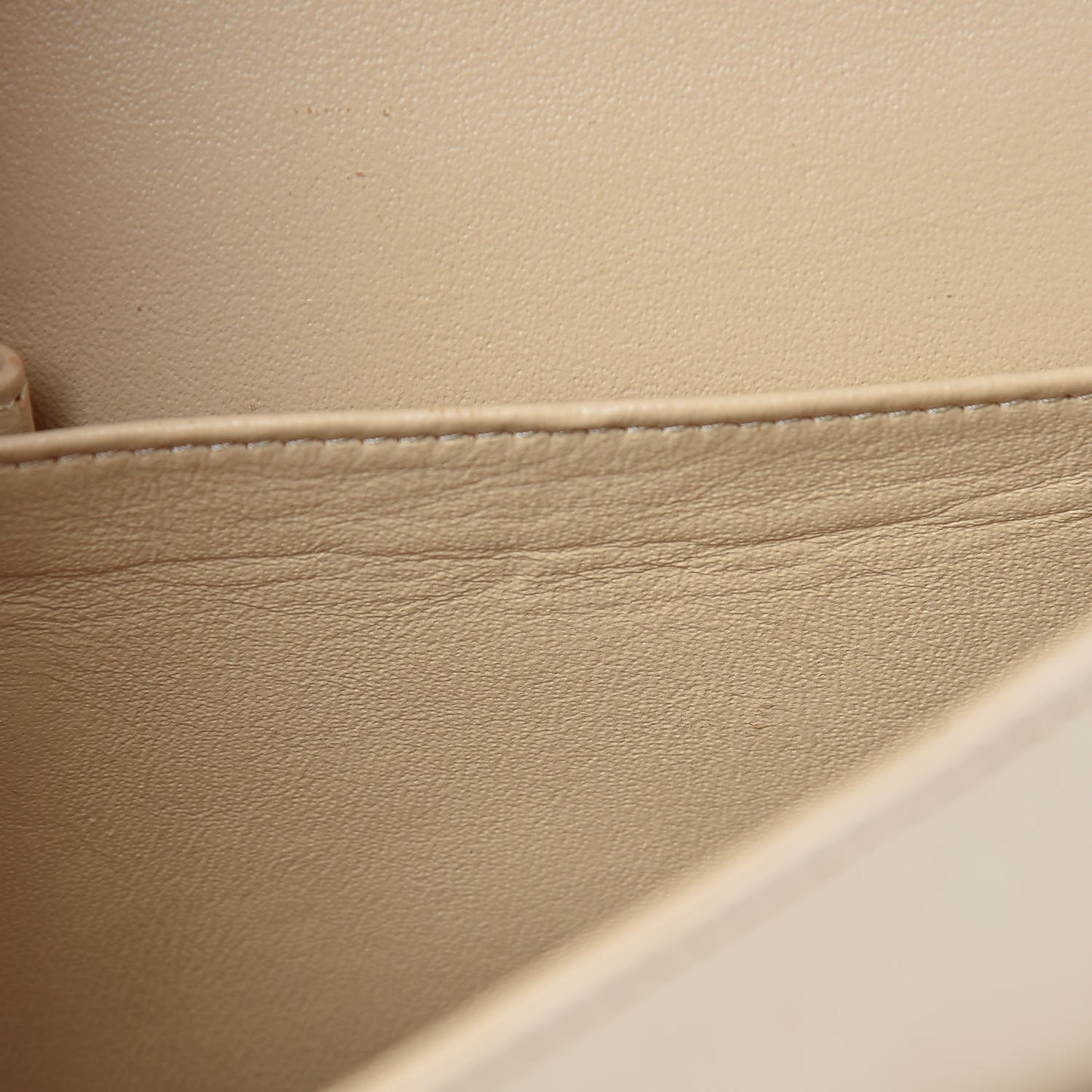 Lambskin Quilted Jumbo Double Flap Light Beige