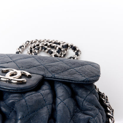Chanel Washed Lambskin Quilted Mini Chain Around Flap Navy Blue 13 of 16
