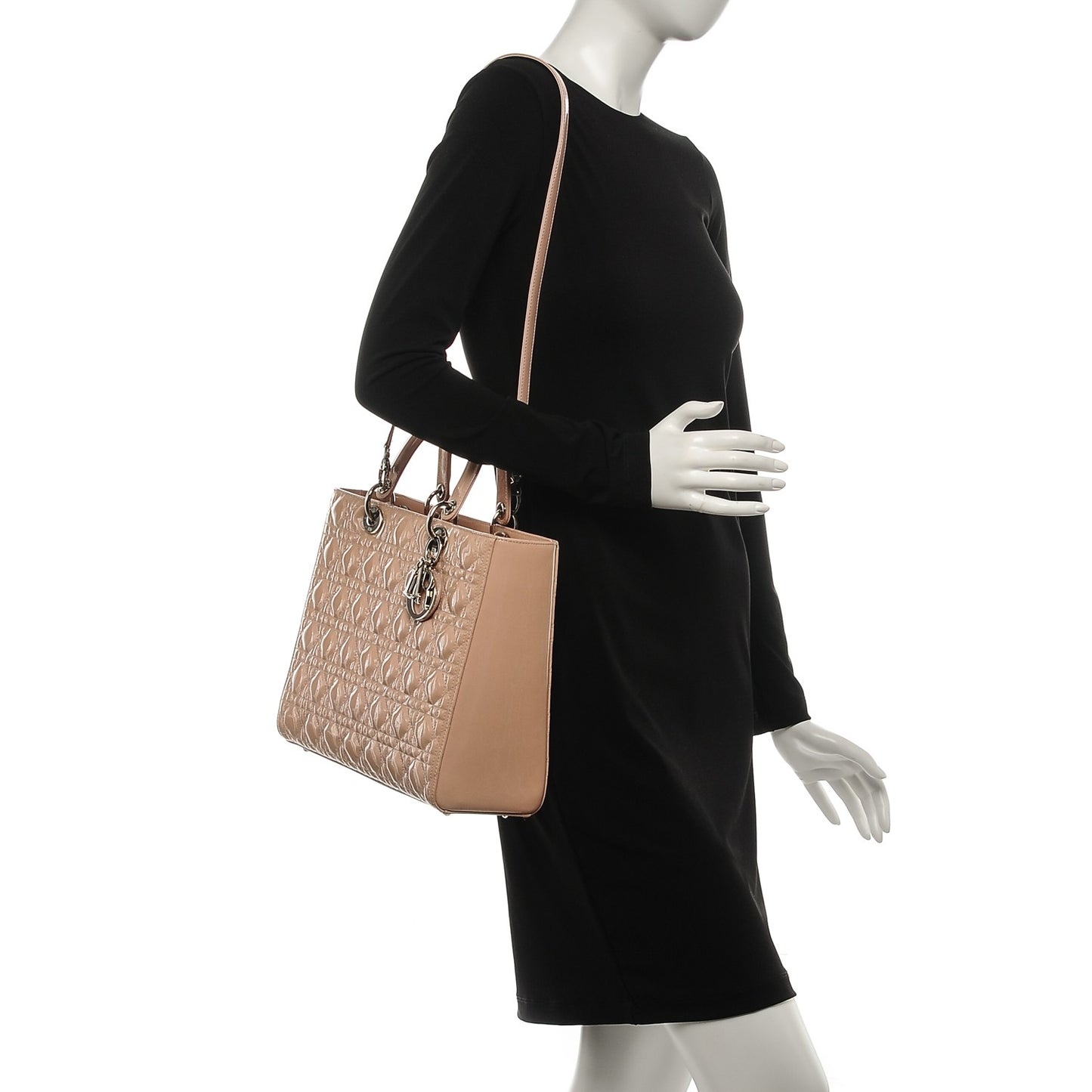 Patent Cannage Large Lady Dior Light Pink