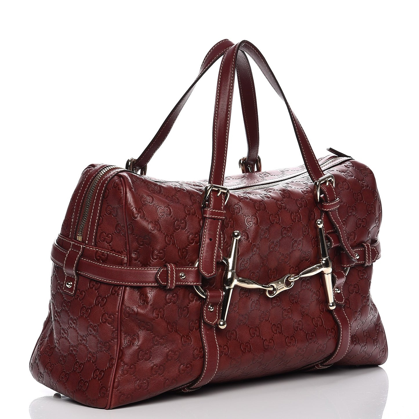 Guccissima 85th Anniversary Large Boston Rusty Red