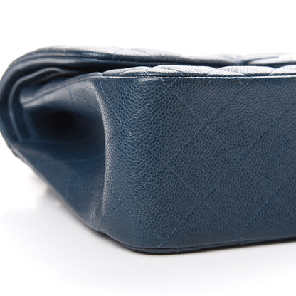 Chanel Caviar Quilted Jumbo Double Flap Dark Blue 8 of 10