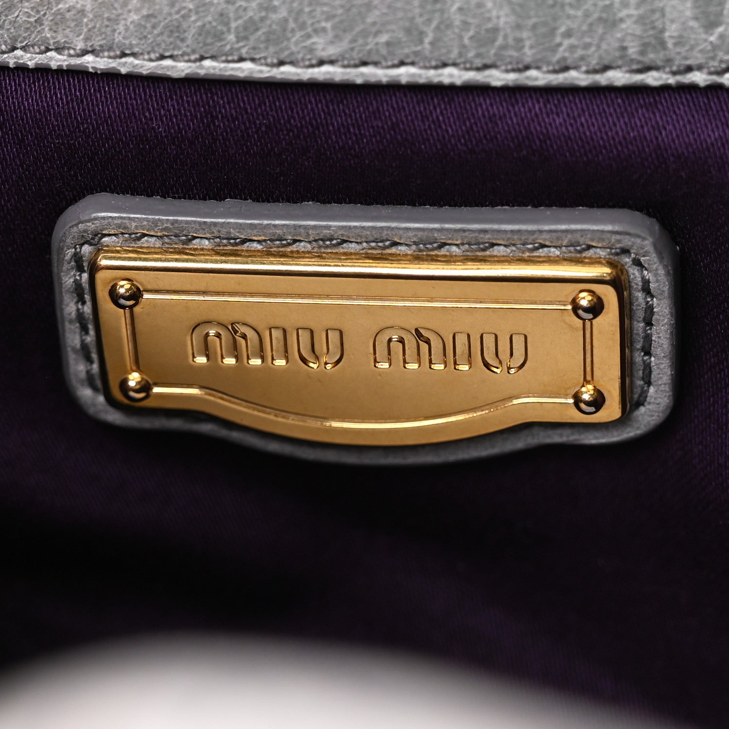 Miu Miu Nappa Matelasse Top Handle Satchel Fumo 6 of 15