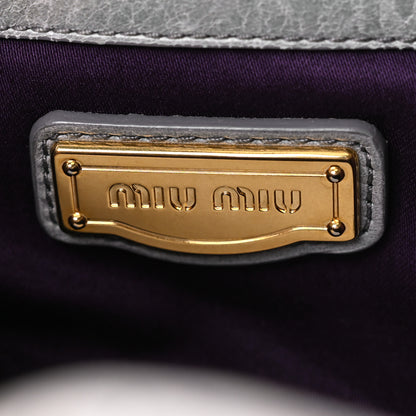 Miu Miu Nappa Matelasse Top Handle Satchel Fumo 6 of 15