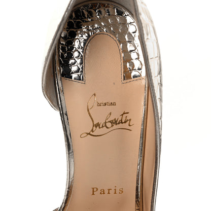 Christian Louboutin Metallo Cocco Iriza 100 Pumps 41 Platine 8 of 12