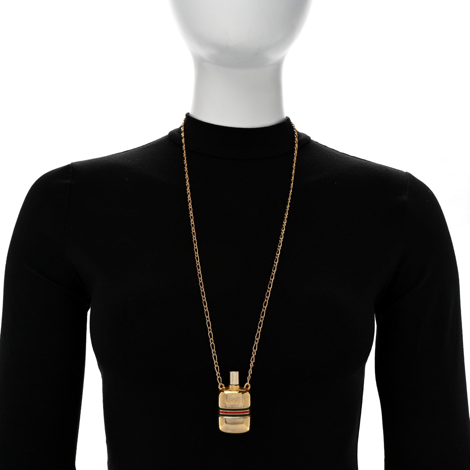 Gucci Metal Enamel Bottle Pendant Necklace 2 of 6