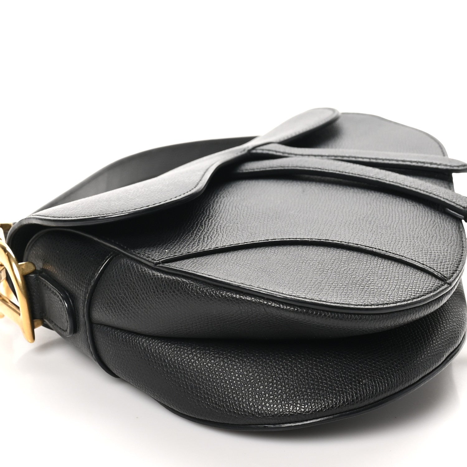 Christian Dior Grained Calfskin Saddle Bag Black 9 of 10
