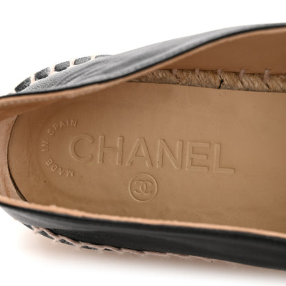Chanel Lambskin Camellia CC Stud Espadrilles 39 Black 8 of 11