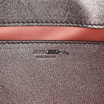 Jimmy Choo Snakeskin Embossed Diamond Chain Shoulder Bag Silver 6 of 9