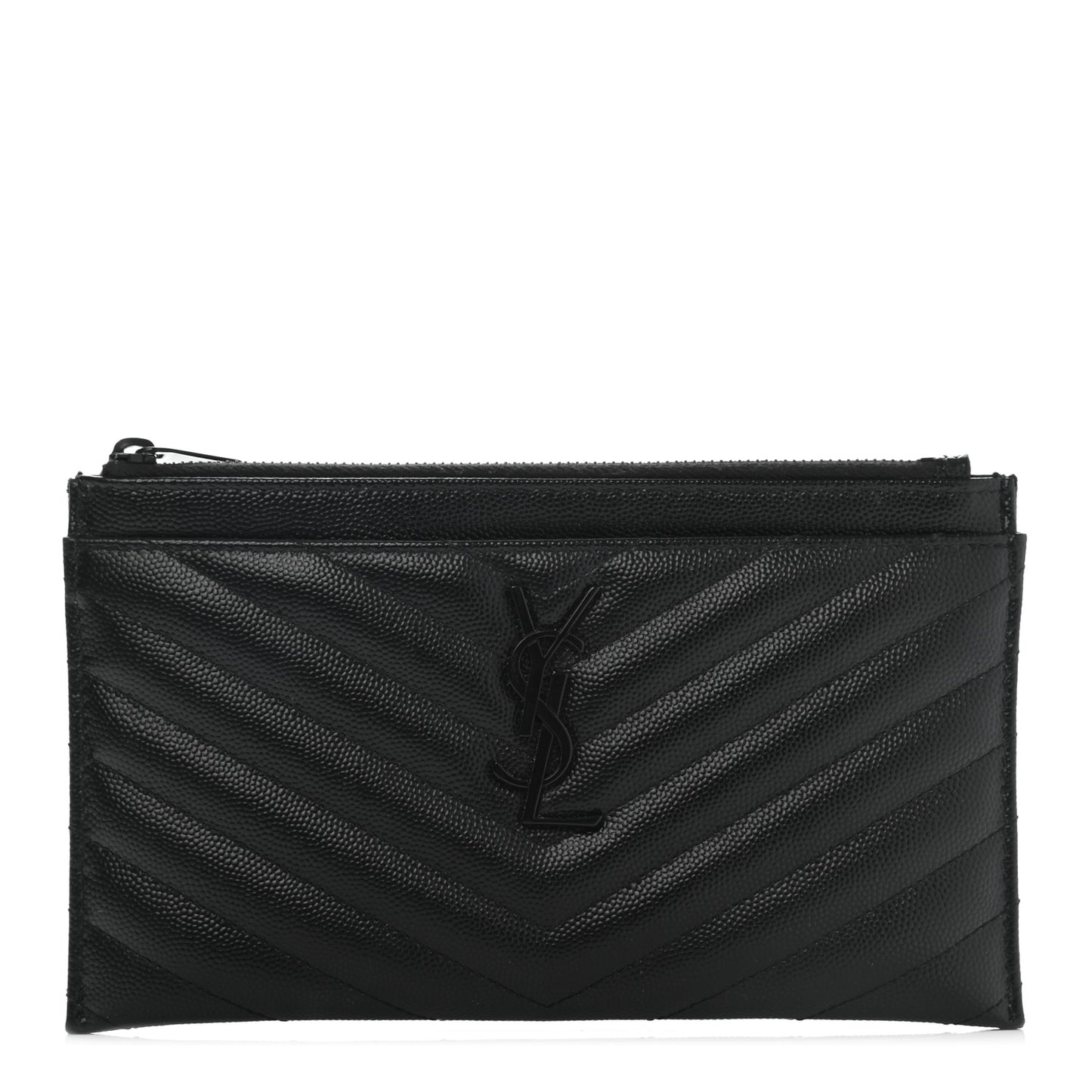 Grain De Poudre Chevron Monogram Bill Pouch Black