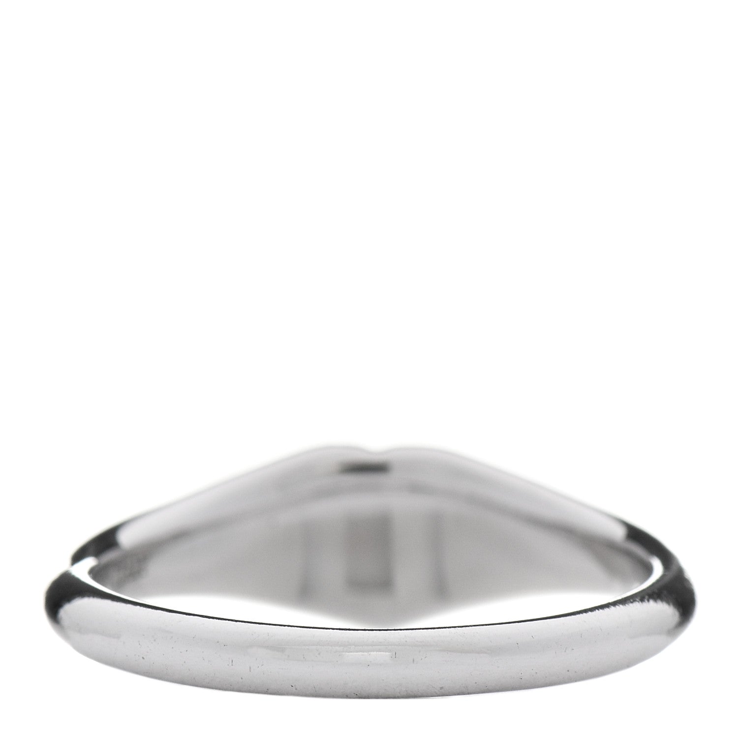 Tiffany 18K White Gold Micro Heart Signet Ring 52 6 2 of 4