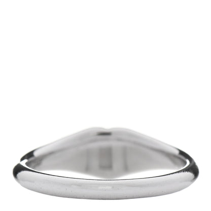 Tiffany 18K White Gold Micro Heart Signet Ring 52 6 2 of 4