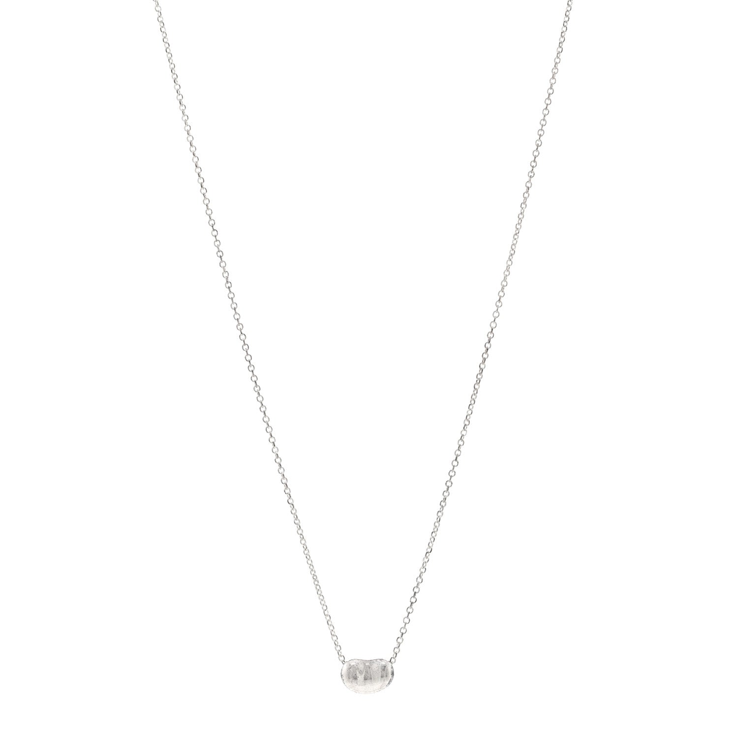 Tiffany Sterling Silver 9mm Elsa Peretti Bean Pendant Necklace 1 of 5