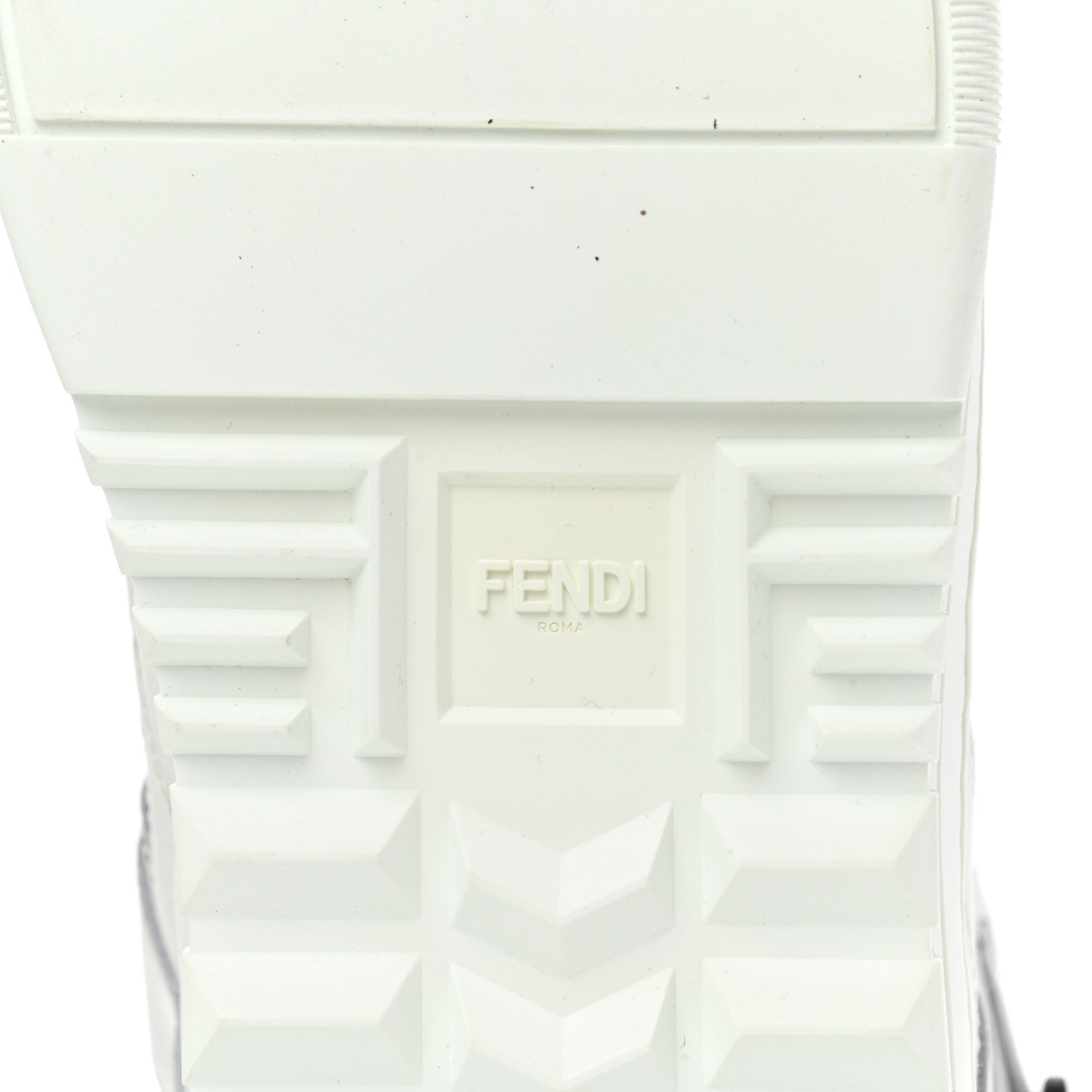 Fendi Vitello Nylon Logo Mens High Top Sneakers 8 Ultra White Black 6 of 9