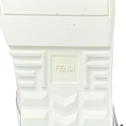 Fendi Vitello Nylon Logo Mens High Top Sneakers 8 Ultra White Black 6 of 9