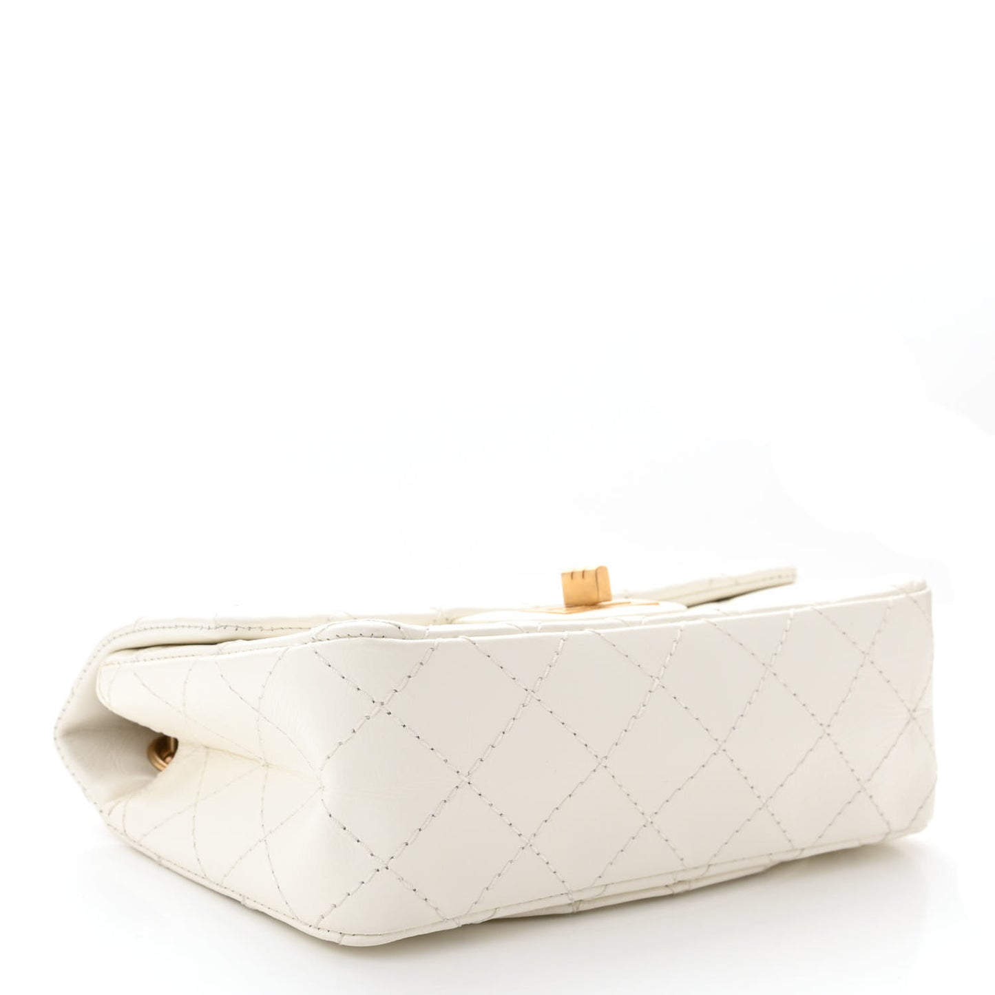 Aged Calfskin Quilted 2.55 Reissue Mini Flap White